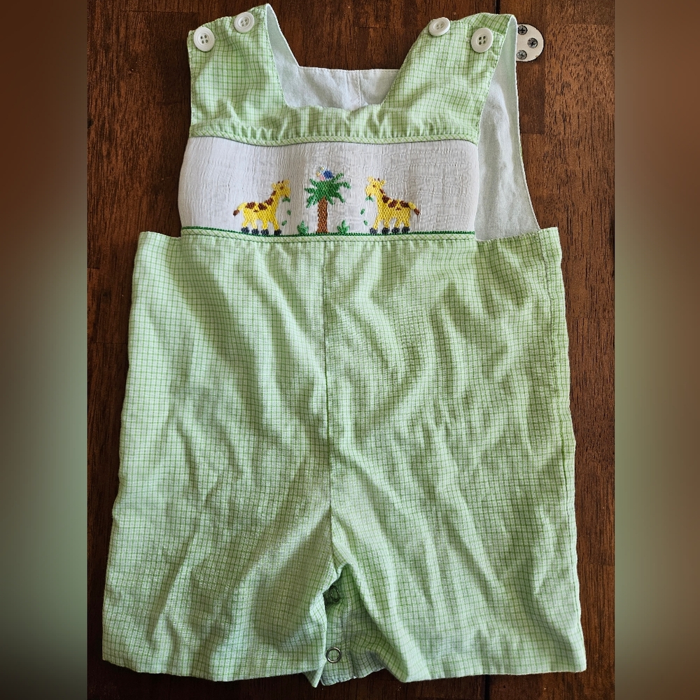 Smocked Boys one piece outfit jon jon